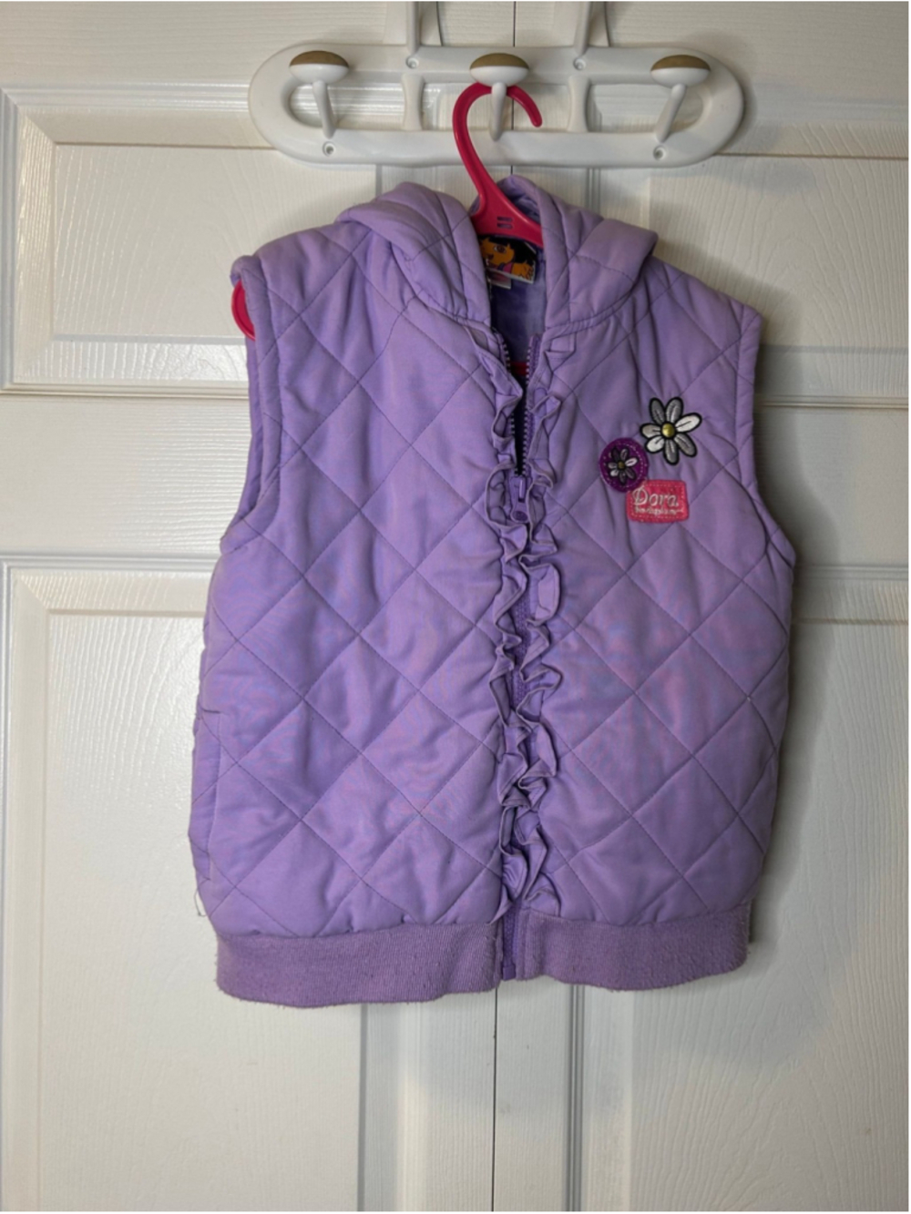 2006 Dora the Explorer Embroidered Vest Purple Puffer Quilted 6